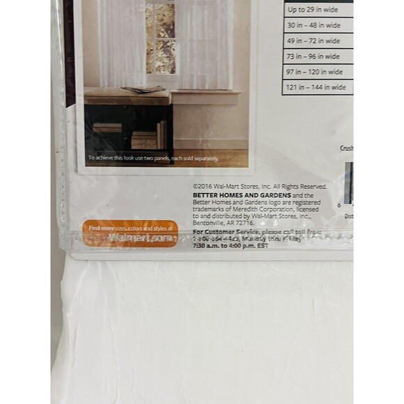 Better Homes & Gardens Solid Print Rod Pocket Sheer Curtain Panel 51" X 63" - Picture 6 of 6